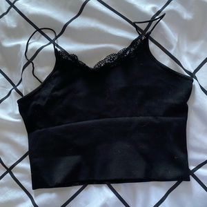 Black cami crop top